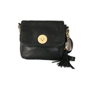 Isaac Mizrahi Bridgehampton Women's Black Pebbled Leather Crossbody